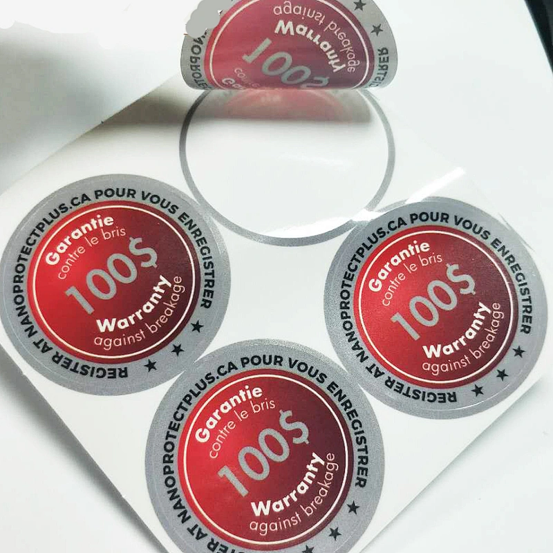 Custom waterproof PVC sticker kraft packaging die cut into removable label stickers