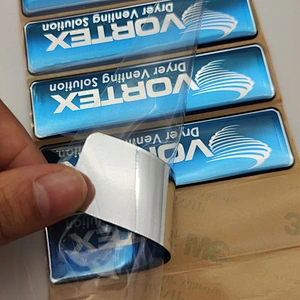 Transparent epoxy waterproof 3d dome 3m adhesive back strip sticker for custom stickers