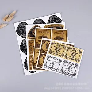 Custom printed stamping embossed metal drum label self-adhesive aluminum foil sticker