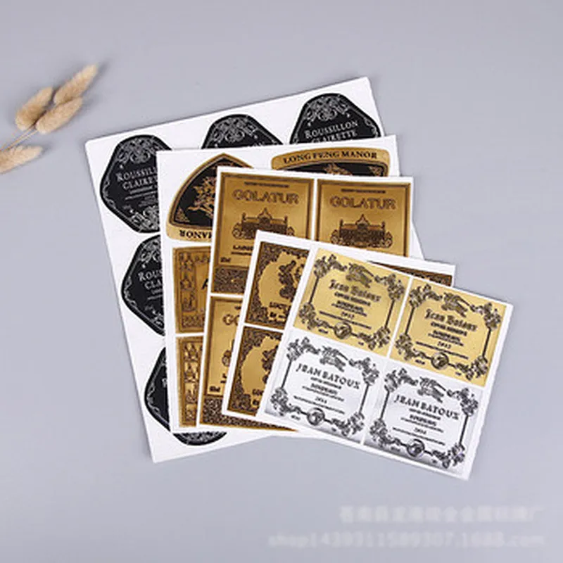 Custom printed stamping embossed metal drum label self-adhesive aluminum foil sticker