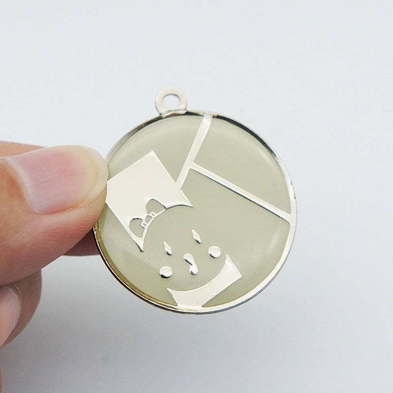 Gold metal plate with custom  embossed/engraved Alloy Round Custom Brand Logo Hang Tag/sticker for Bags