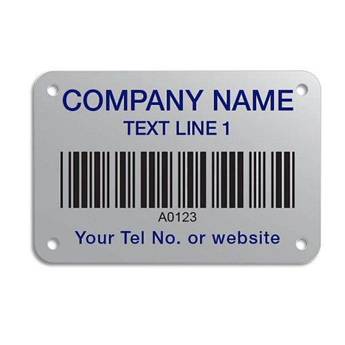 prototype tagging printed metal aluminium asset tag metal aluminium barcode labels for custom label