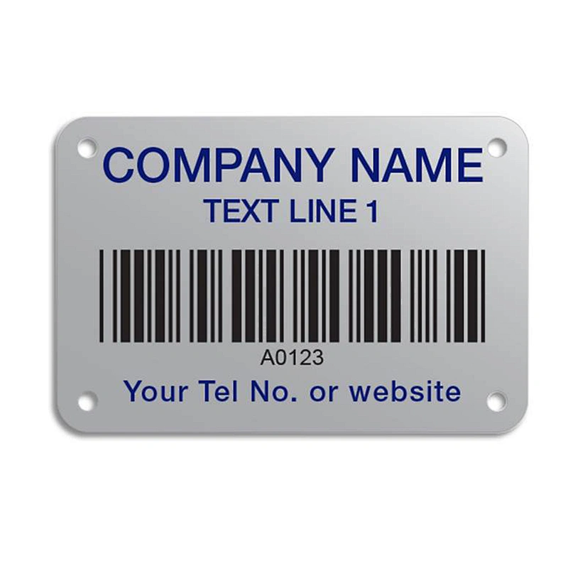 prototype tagging printed metal aluminium asset tag metal aluminium barcode labels for custom label