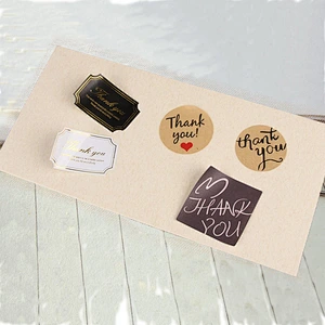 Custom paper printing label thank you 3d adhesive logo stickers
