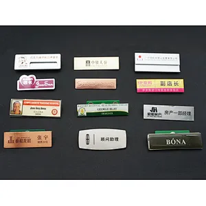 metal aluminium plastic acrylic epoxy blank name tag badge magnetic id with logo