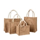Facyory  Linen Shopping Bag Handle Linen Bag Recycle Natural Linen Tote Jute Shopping Bag