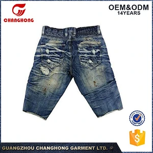 OEM new fashion zipper moto biker short carbon jeans men