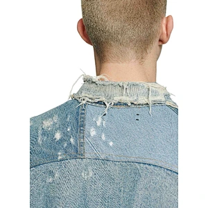fashion custom medium man blue crop jean jacket