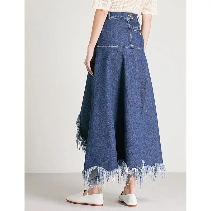 ladies long denim jeans skirt fashionable dress