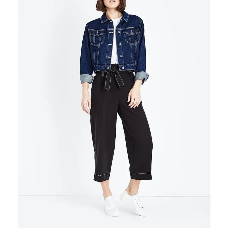 2019 new style long sleeve custom denim female jeans jacket for woman