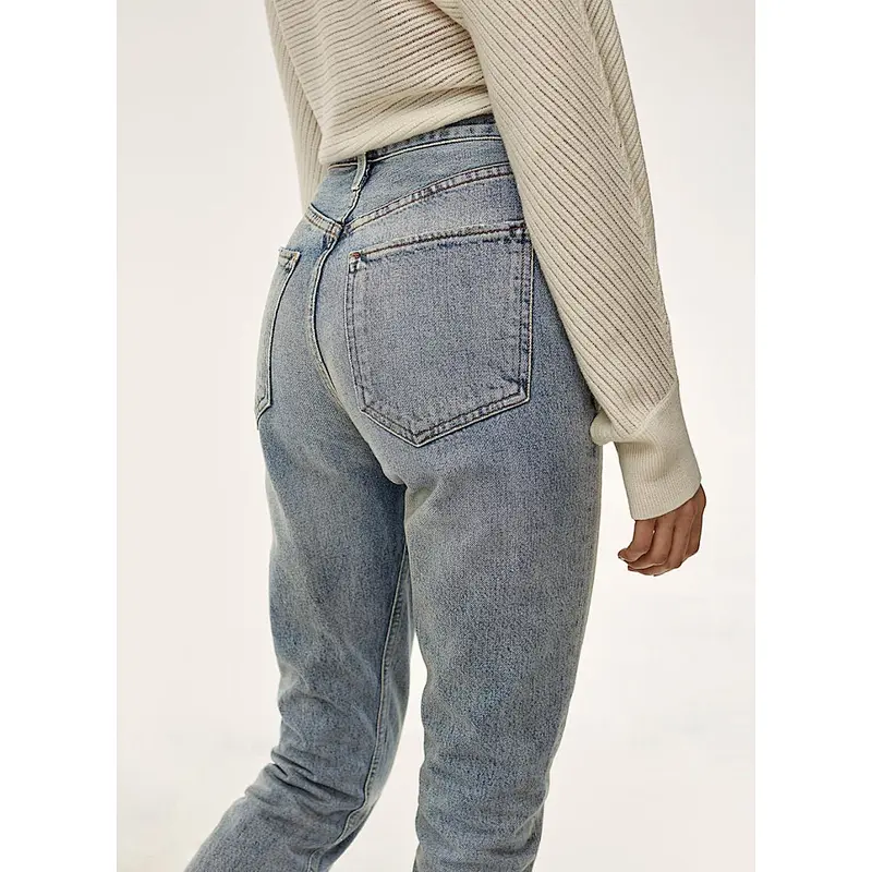 wholesale vintage urban denim straight leg women jeans pent