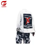 white designer denim jean jacket with hood wholesale china