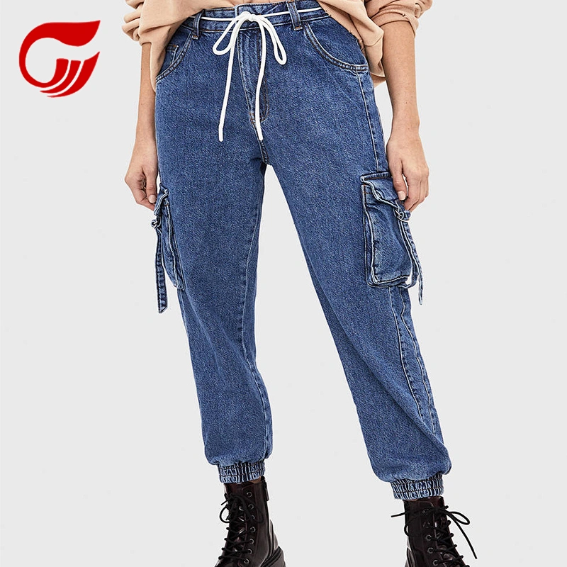 Cargo jogger jeans for women