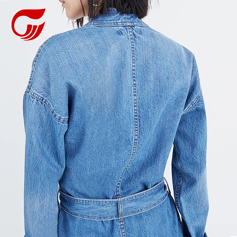 Wrap Cotton fashion women denim jean Latest winter blue ladies jacket