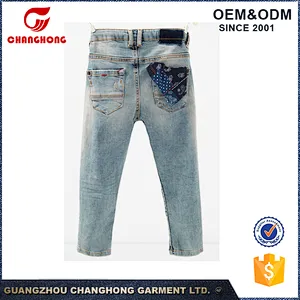 Spring New Fashion Children Boys Ripped Distress Kids Jeans Pant