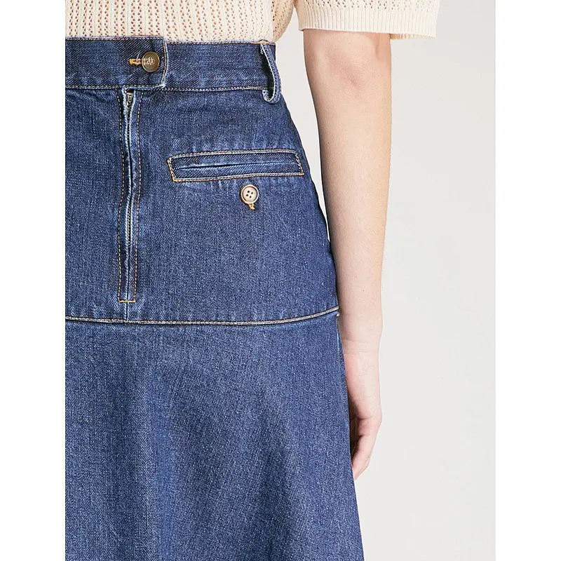 ladies long denim jeans skirt fashionable dress