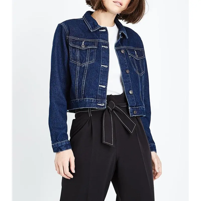 2019 new style long sleeve custom denim female jeans jacket for woman