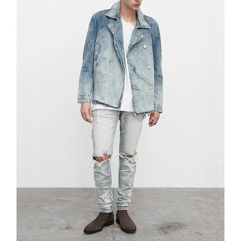 custom bomber riding jackets light blue men thin winter coat