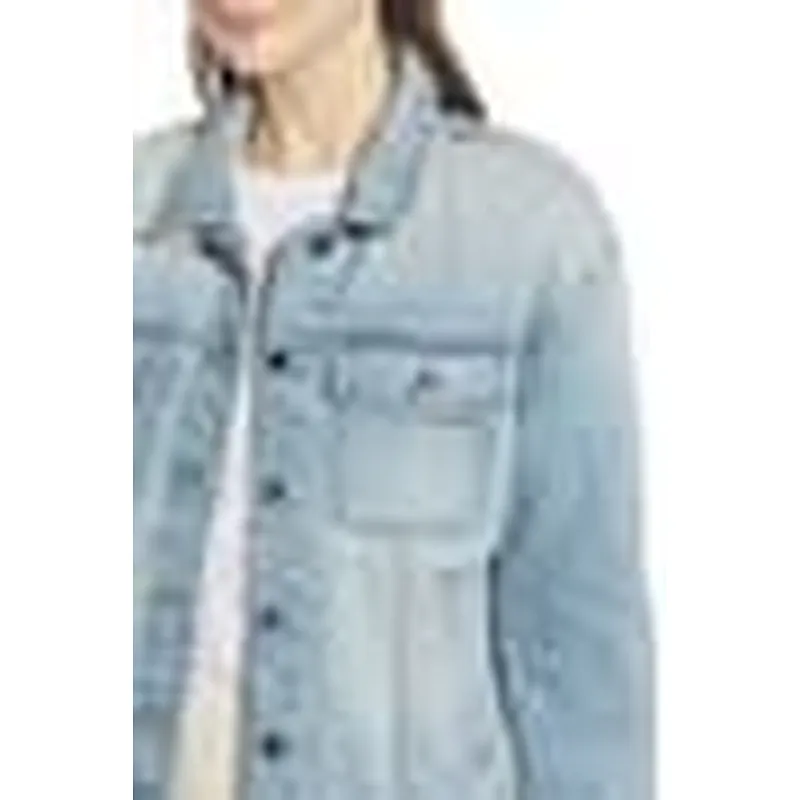 light blue Denim casual cotton tactic jacket winter For Women