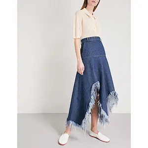 ladies long denim jeans skirt fashionable dress