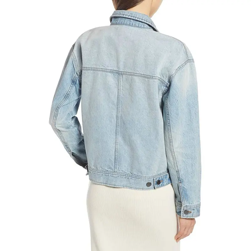 light blue Denim casual cotton tactic jacket winter For Women