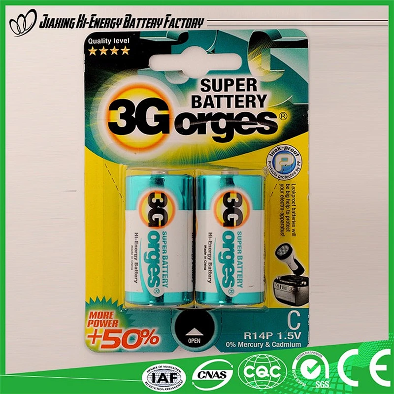 R14/C Size Environment Friendly Fashion Design Primary Battery