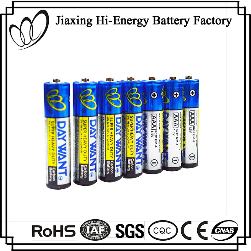Good Quality 1.5V UM4 Carbon Zinc R03 AAA Battery