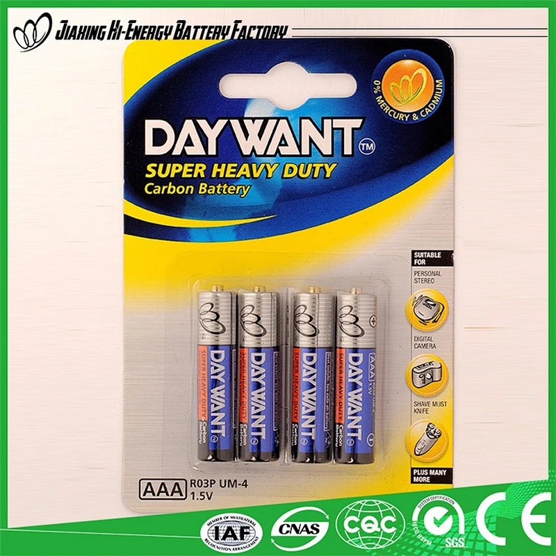 Hot Product Best Sale High Quality extra heavy duty AAA battery 1.5v