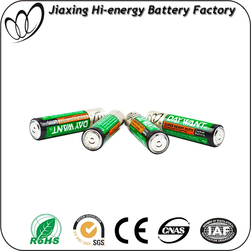 Factory price 1.5v aaa r03 size um4 carbon battery 2 or 4pcs/pack
