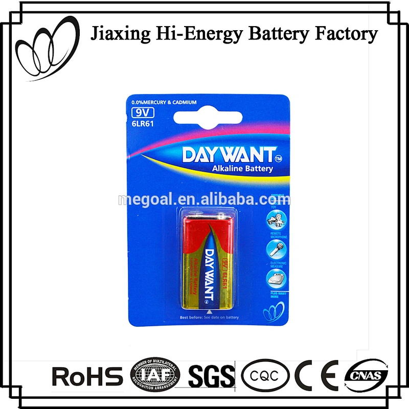 High Performance Alkaline 9V 6LR61 Battery For Toy Car