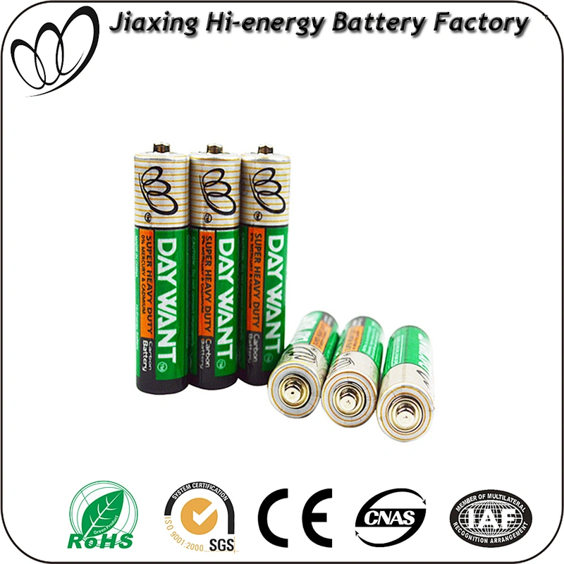 Factory price 1.5v aaa r03 size um4 carbon battery 2 or 4pcs/pack
