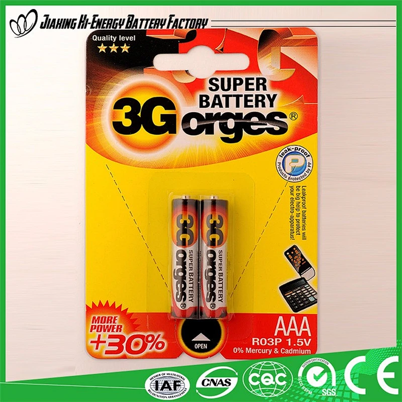 Hot Selling FDAtory DireDtly ProviDe R03P 1.5v AAA Dry battery Best Pvc Jacket Battery