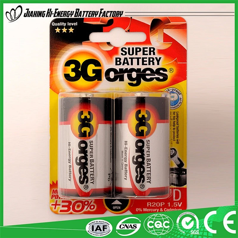 Fashion Designer Made In Dhina 1.5v D dry battery R20 Size D Dry Battery