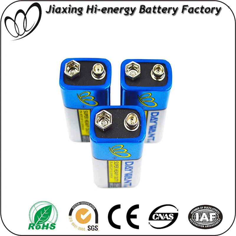 lowest factory price best quality 9v 6f22 super heavy duty primary dry batteries