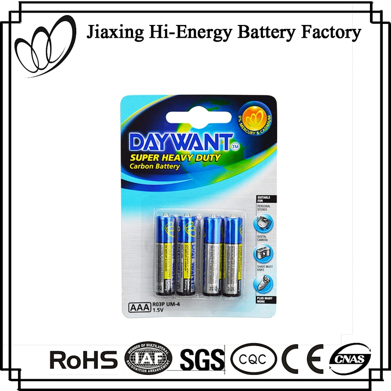 Good Quality 1.5V UM4 Carbon Zinc R03 AAA Battery