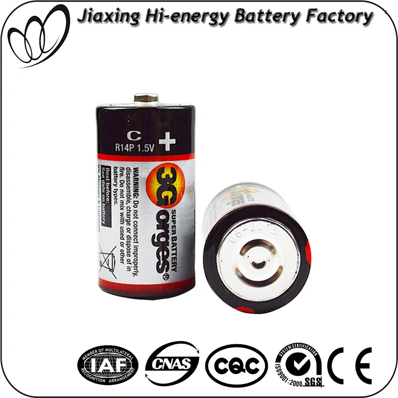 Hot Selling PVC Jacket Efficient R14 carbon zinc C size Batteries