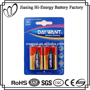 High Performance Alkaline 9V 6LR61 Battery For Toy Car