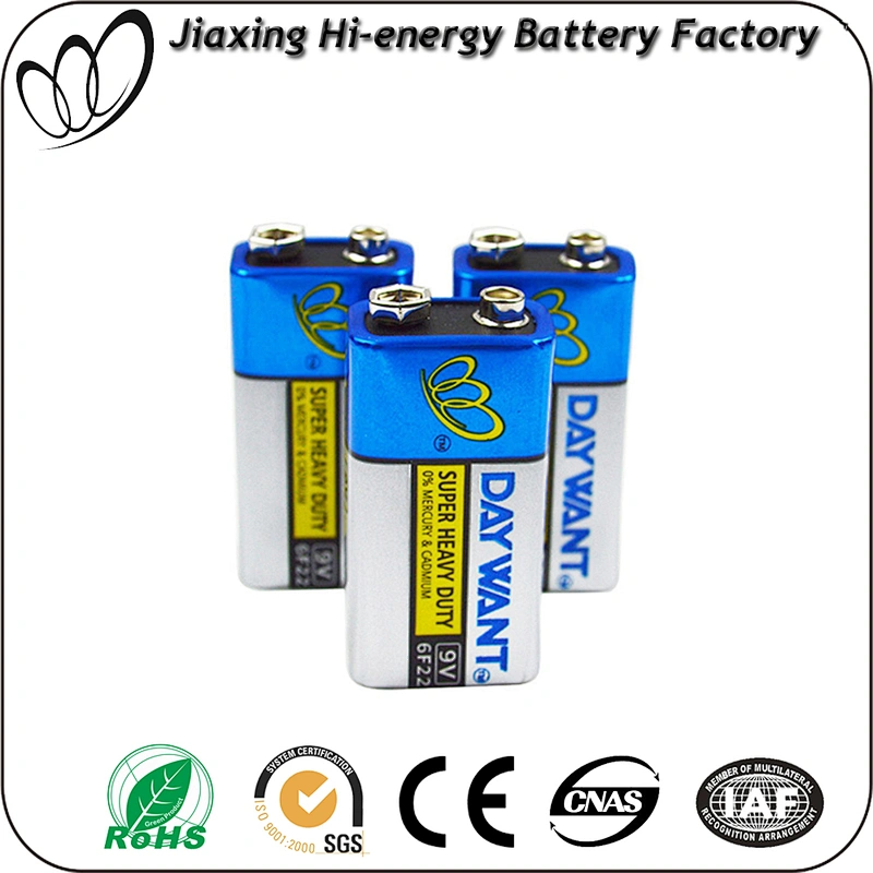 lowest factory price best quality 9v 6f22 super heavy duty primary dry batteries