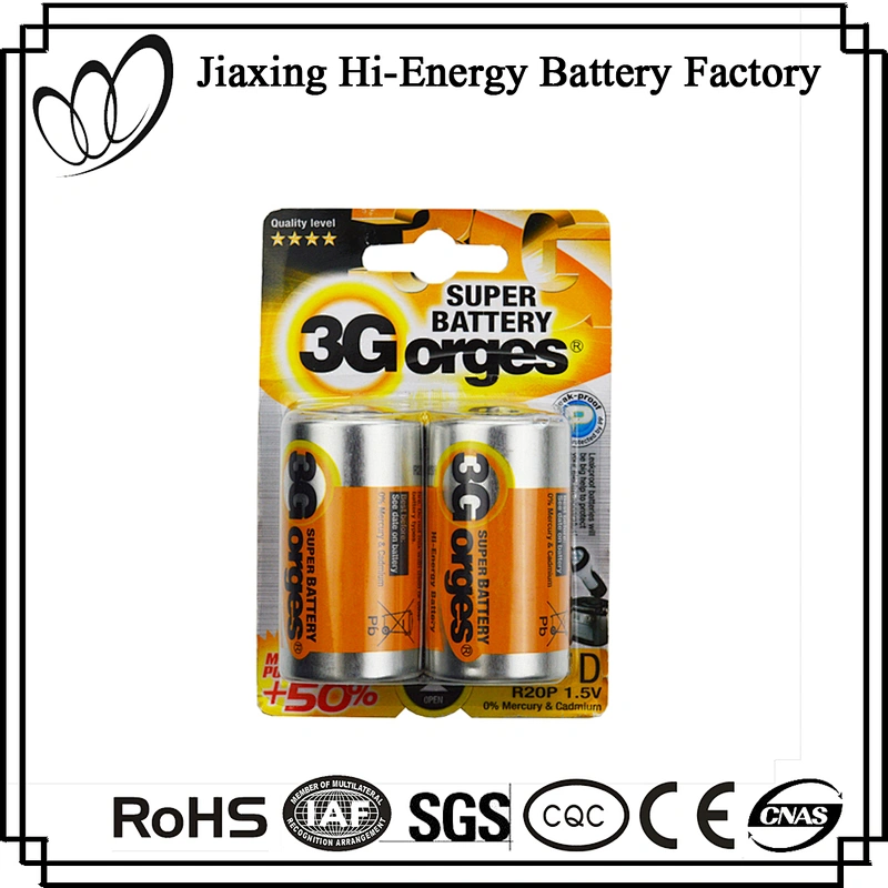 High Performance Carbon Zinc D Size R20P Battery 1.5v