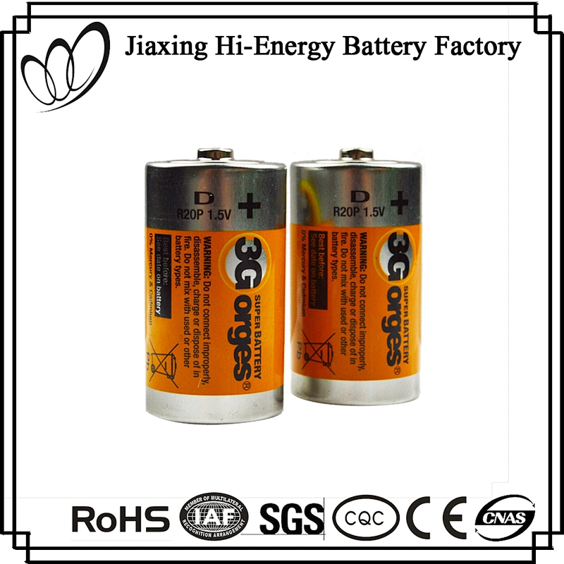 High Performance Carbon Zinc D Size R20P Battery 1.5v