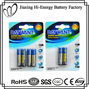 Good Quality 1.5V UM4 Carbon Zinc R03 AAA Battery