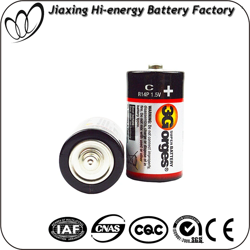 Hot Selling PVC Jacket Efficient R14 carbon zinc C size Batteries