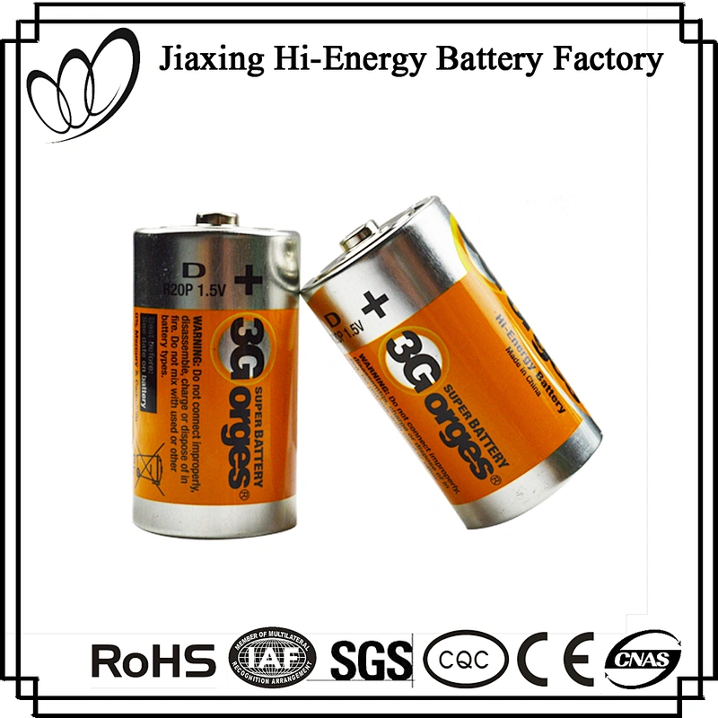 High Performance Carbon Zinc D Size R20P Battery 1.5v