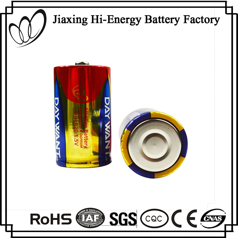 Top Quality LR20 Aluminum Foil Jacket D Alkaline Battery