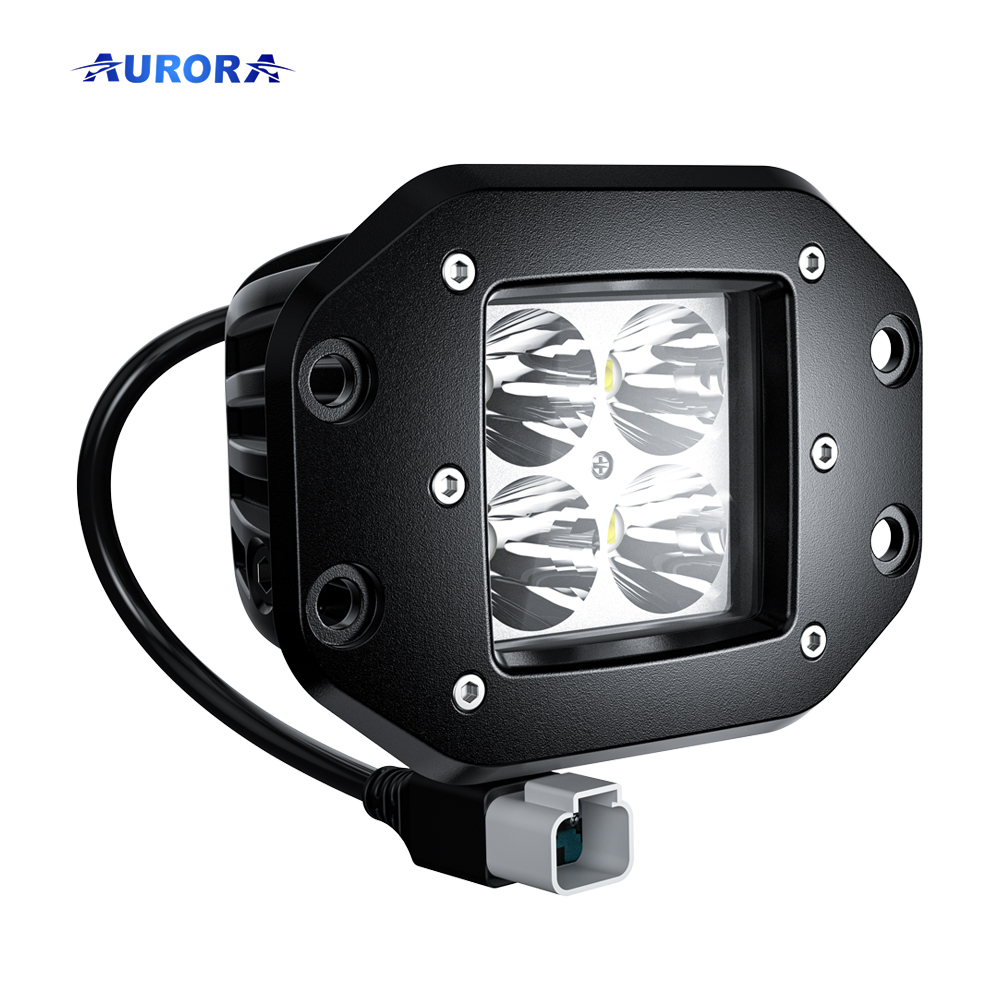 AURORA 2'' 20W 12V 24V Flushmount Flood Beam Light Cube