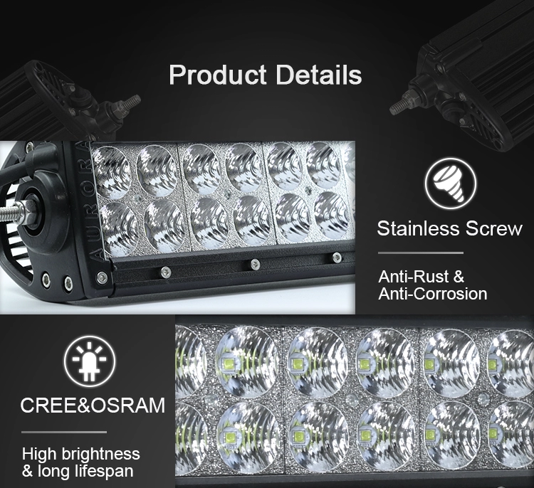 AURORA 250W 50inch dual row curved Offroad led light bar