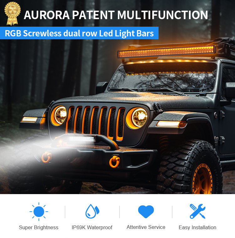 Aurora Patented Dual Row RGB Led Light Bar