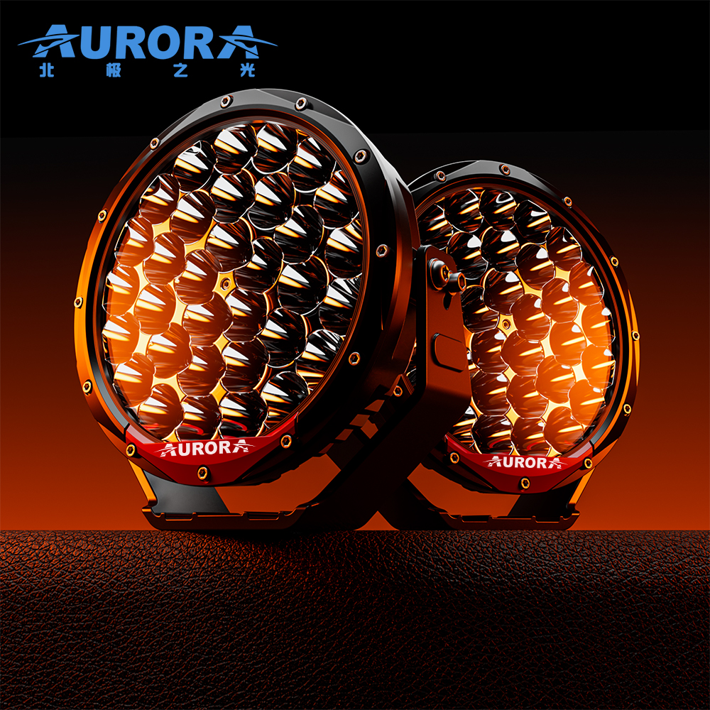 AURORA Patent Super Brightness 198W LED Round Light Combo Light With Backlight 9