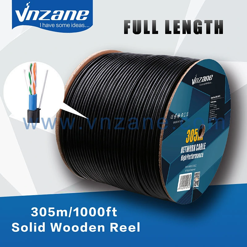 Outdoor Cat6 utp ftp sftp bare copper or cca conductor lan cable with steel