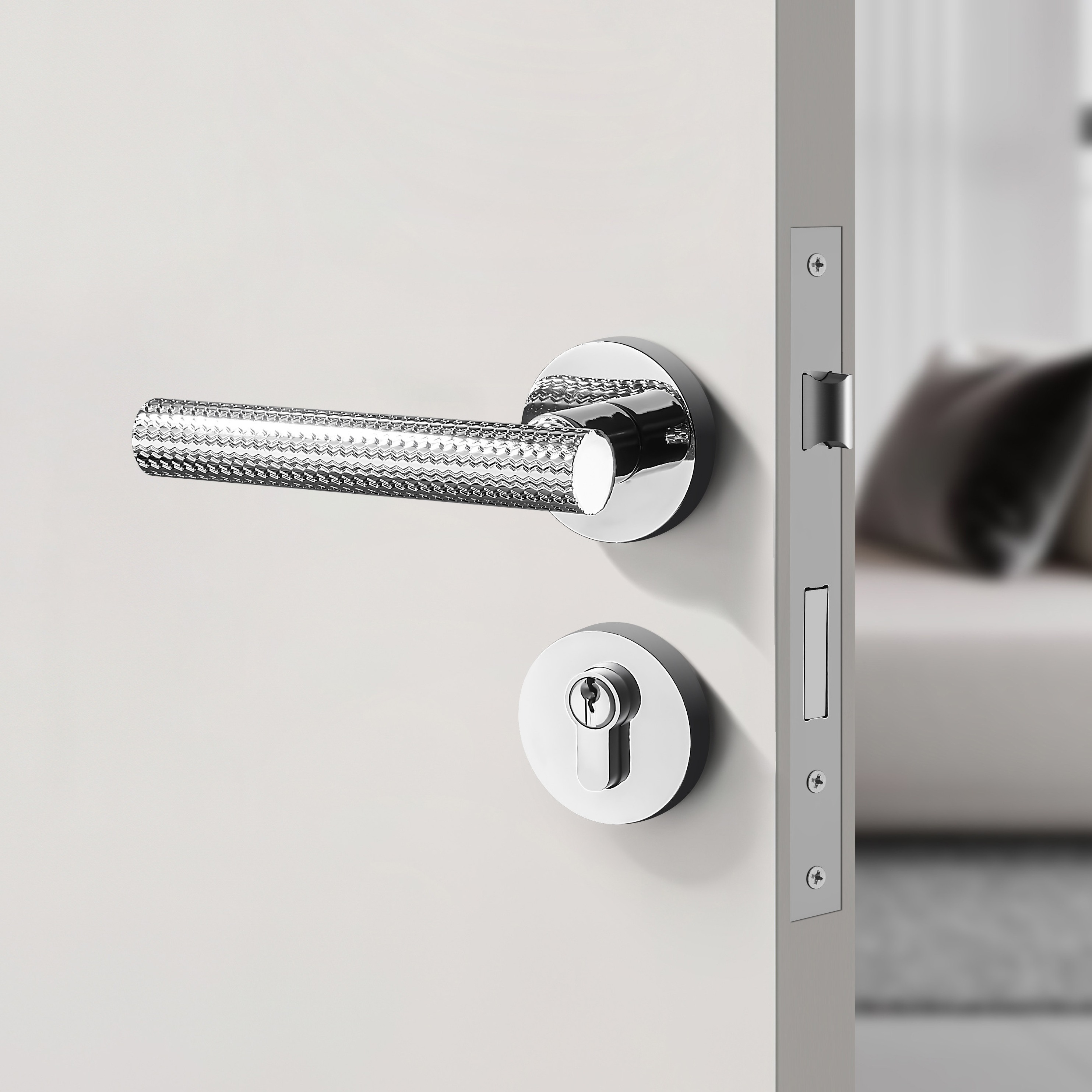 Zinc Alloy Door Handle For Wooden Door